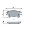 Brake pads 0 986 494 978 BOSCH for RENAULT NISSAN