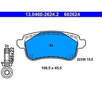 Brake pads 13.0460-2624.2 ATE for RENAULT ESPACE V TALISMAN MEGANE IV Hatchback