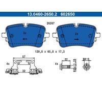 Brake pads 13.0460-2650.2 ATE for AUDI VW
