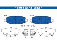 Brake pads 13.0460-2657.2 ATE for JEEP WRANGLER IV