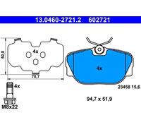 Brake pads 13.0460-2721.2 ATE for LAND ROVER RANGE ROVER Mk II DISCOVERY Mk II