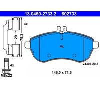 Brake Pad Set, disc brake ATE 13.0460-2733.2 for C-CLASS (W204) 1.8 2009-2014