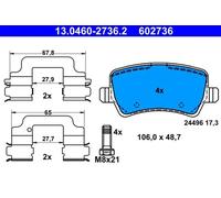 ATE 13.0460-2736.2 Brake pad set