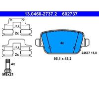 Brake Pad Set, disc brake ATE 13.0460-2737.2 for VOLVO S80 II (124) 3.2 2006-201