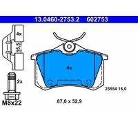 Brake pads 13.0460-2753.2 ATE for RENAULT MEGANE III Coupe GRAND SCÉNIC III