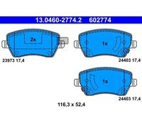 Brake pads 13.0460-2774.2 ATE for NISSAN MICRA IV NOTE MICRA V