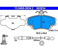 Brake pads 13.0460-2834.2 ATE for RENAULT DACIA