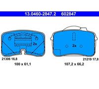 ATE 13.0460-2847.2 Brake pad set