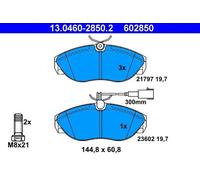 ATE Brake pad set 13.0460-2850.2 incl. wear warning contact with brake caliper screws FIAT: Ducato II Platform/Chassis, CITROËN: Relay I Van