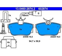 Brake pads 13.0460-2874.2 ATE for VW TRANSPORTER / CARAVELLE Mk IV Bus