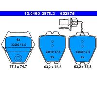 Brake pads 13.0460-2875.2 ATE for AUDI VW