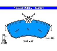 Brake pads 13.0460-2881.2 ATE for CITROËN C3 I C3 Pluriel C2 C2 ENTERPRISE