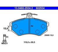 ATE 13.0460-2934.2 Brake pad set
