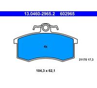 Brake pads 13.0460-2965.2 ATE for LADA SAMARA SAMARA Saloon PRIORA Estate 110