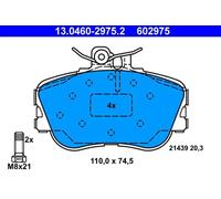 ATE Brake pad set 13.0460-2975.2 prepared for wear warning indicator, excl. wear warning contact with brake caliper screws