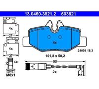 Brake pads 13.0460-3821.2 ATE for MERCEDES-BENZ VITO / MIXTO Van VITO Bus VIANO