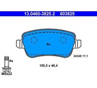 Brake Pad Set, disc brake ATE 13.0460-3825.2 for FIAT CROMA (194_) 1.9 2005-2011