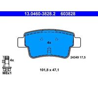 ATE Brake Pad Set 13.0460-3828.2 - Disc Brake for Fiat Abarth Grande Punto 1.4