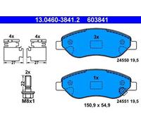 ATE Brake pad set 13.0460-3841.2 with acoustic wear warning with brake caliper screws with accessories VAUXHALL: Corsa Mk3, OPEL: Corsa D Hatchback
