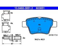 ATE 13.0460-3851.2 Brake pad set