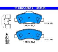 DISC BRAKE PADS SET FOR PEUGEOT 308 II AHW 5FM 5GN 5FV 5FA HMZ 9HP 9HC ATE