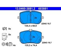 ATE 13.0460-3881.2 Brake pad set