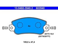 Brake pads 13.0460-3940.2 ATE for FIAT LANCIA SEAT AUTOBIANCHI