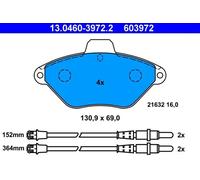 Brake pads 13.0460-3972.2 ATE for CITROËN XANTIA Estate