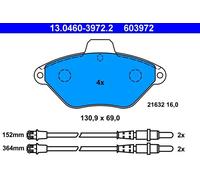 Brake pads 13.0460-3972.2 ATE for CITROËN XANTIA Estate