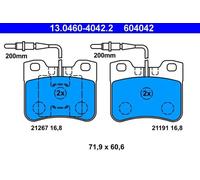 ATE Brake pad set 13.0460-4042.2 incl. wear warning contact PEUGEOT: 106 I Hatchback, 106 II Hatchback, CITROËN: AX Hatchback