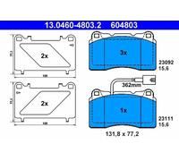 BRAKE PAD SET DISC BRAKE 13.0460-4803.2 FOR ALFA ROMEO 156Sportwagon 1.9L 4cyl