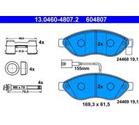 Brake pads 13.0460-4807.2 ATE for FIAT PEUGEOT CITROËN OPEL