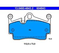 ATE Brake pad set 13.0460-4843.2 prepared for wear indicator, excl. wear warning contact PORSCHE: 911 Convertible