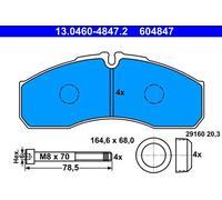 Brake pads 13.0460-4847.2 ATE for RENAULT TRUCKS IVECO RENAULT