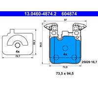 ATE Brake pad set BMW 13.0460-4874.2 34212284766,34212284989,34216855474 34216876422,34216887576,34218099354