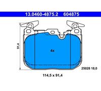 Brake pads 13.0460-4875.2 ATE for BMW 1 Sports Hatch 3 4 Coupe 3 Gran Turismo