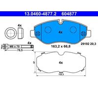 ATE Brake pad set excl. wear warning contact 13.0460-4877.2 Brake pads,Brake pad set, disc brake VW,MERCEDES-BENZ,CRAFTER 30-50 Kasten (2E_)