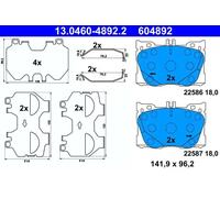 ATE Brake Pad Set 13.0460-4892.2 - Wear-warning prep, excl. wear contact, anti-squeak plate