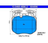 ATE 13.0460-4896.2 Brake pad set