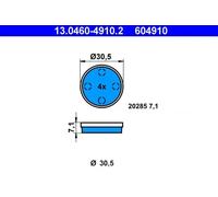 Brake pads 13.0460-4910.2 ATE for CITROËN 2 CV