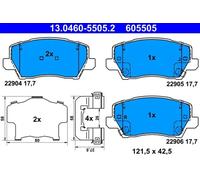 ATE 13.0460-5505.2 Brake pad set