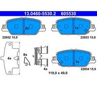ATE 13.0460-5530.2 Brake pad set