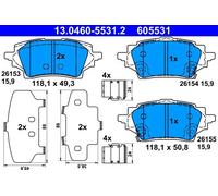 ATE Brake Pad Set 13.0460-5531.2 – Disc Brake – Fits Toyota, Mazda, Suzuki