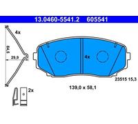 Brake pads 13.0460-5541.2 ATE for MITSUBISHI OUTLANDER III L200 / TRITON