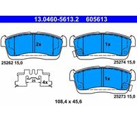ATE Brake Pad Set 13.0460-5613.2 - Disc - Fits Daihatsu Charade VI, Sirion, Trevis, Cuore VII