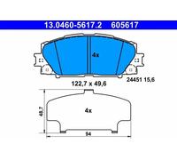 ATE 13.0460-5617.2 Brake pad set