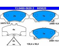 Brake pads 13.0460-5620.2 ATE for HONDA JAZZ III INSIGHT JAZZ IV