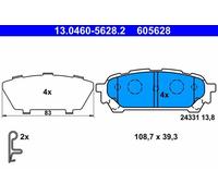 Brake pads 13.0460-5628.2 ATE for SUBARU IMPREZA Estate FORESTER IMPREZA Saloon