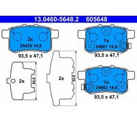 Fits ATE 13.0460-5648.2 Brake Pad Set, disc brake UK Stock