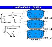ATE 13.0460-5683.2 Brake pad set